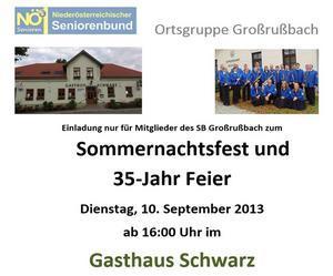 35 Jahr Feier und Sommernachtsfest 10. Sep. 2013 - GH Schwarz