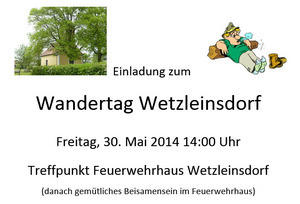 Wandertag Wetzleinsdorf 30. Mai 2014
