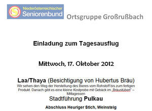 Hubertusbrauerei - Pulkau 17.10.2012