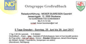 Dresden 2017 - 5-Tagesfahrt 25. - 29. Juni 2017