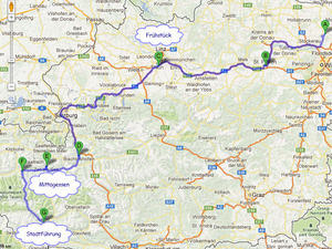 20130701 Osttirol - Fahrtroute des 1. Tages