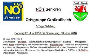 Salzburg 5-Tagesfahrt 2016 - 26. - 30. Juni 2016