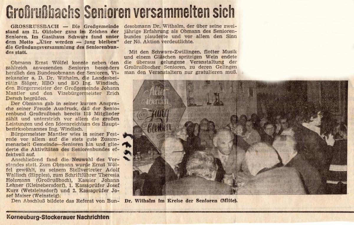 19781021 Gründungsversammlung SB Grossrussbach