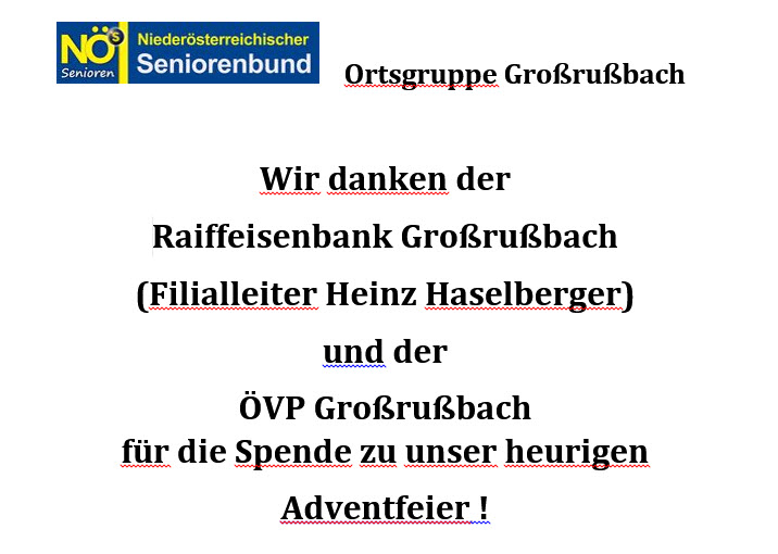 Danke für die Spenden 2013