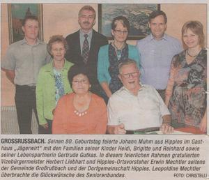 80. Geburtstag Johann Muhm - NÖN 27.07.2011