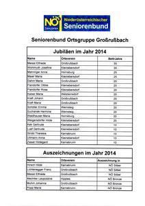 Ehrungen 2014