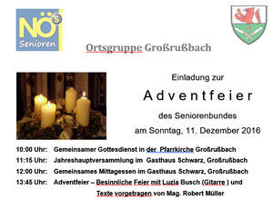 Adventfeier 2016 - 11. Dezember 2016