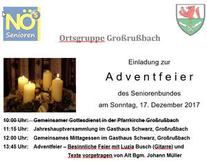 Adventfeier 2017 - 17. Dezember 2017