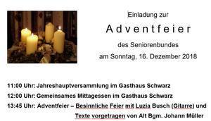 Adventfeier 2018 - 16. Dezember 2018