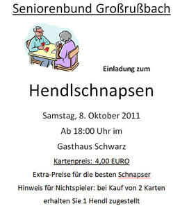 Hendlschnapsen 2011 - 8. Okt. 2011 - GH Schwarz