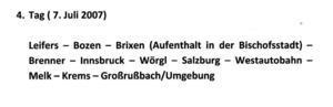Fahrt nach Südtirol 4. - 7. Juli 2007 - 4. Tag